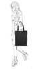 Schwarzer Leder-Shopper mit Laptopfach