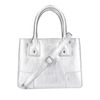 Silberfarbene Handtasche aus Leder