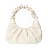 Beigefarbene Handtasche mit Falten-Details
