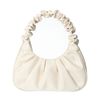 Beigefarbene Handtasche mit Falten-Details