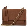 Braune Schultertasche mit goldener Kette
