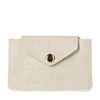 Offwhite Portemonnaie mit Krokomuster