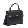 Schwarze Schultertasche mit goldenen Akzenten