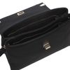 Schwarze Schultertasche mit goldenen Akzenten