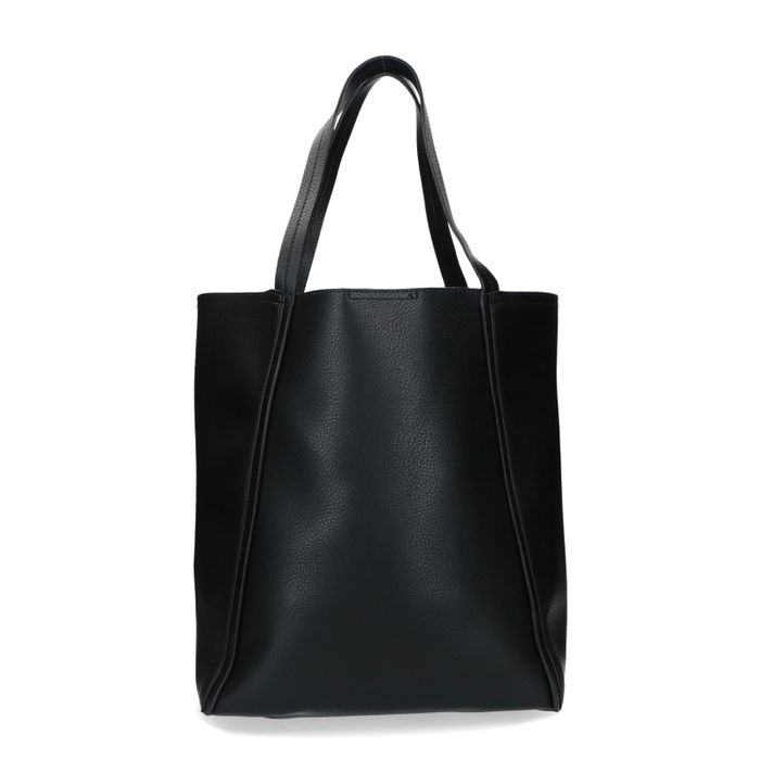 Schwarzer Shopper mit Krokomuster
