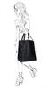 Schwarzer Shopper mit Krokomuster