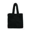 Schwarzer Shopper in Teddy-Optik