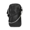 Schwarze Handytasche mit silberfarbener Kette