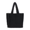 Schwarzer Shopper in Teddy-Optik