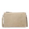 Beigefarbene Schultertasche aus Veloursleder