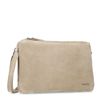Beigefarbene Schultertasche aus Veloursleder