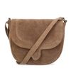 Braune Schultertasche aus Veloursleder