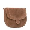 Braune Schultertasche aus Veloursleder