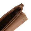 Braune Schultertasche aus Veloursleder