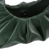 Donkergroene schoudertas met geplooide details