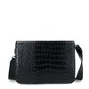 Zwarte schoudertas met crocoprint