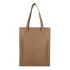Beige leren shopper met laptopvak