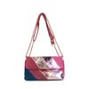 Multicolor handtas met gouden hengsel