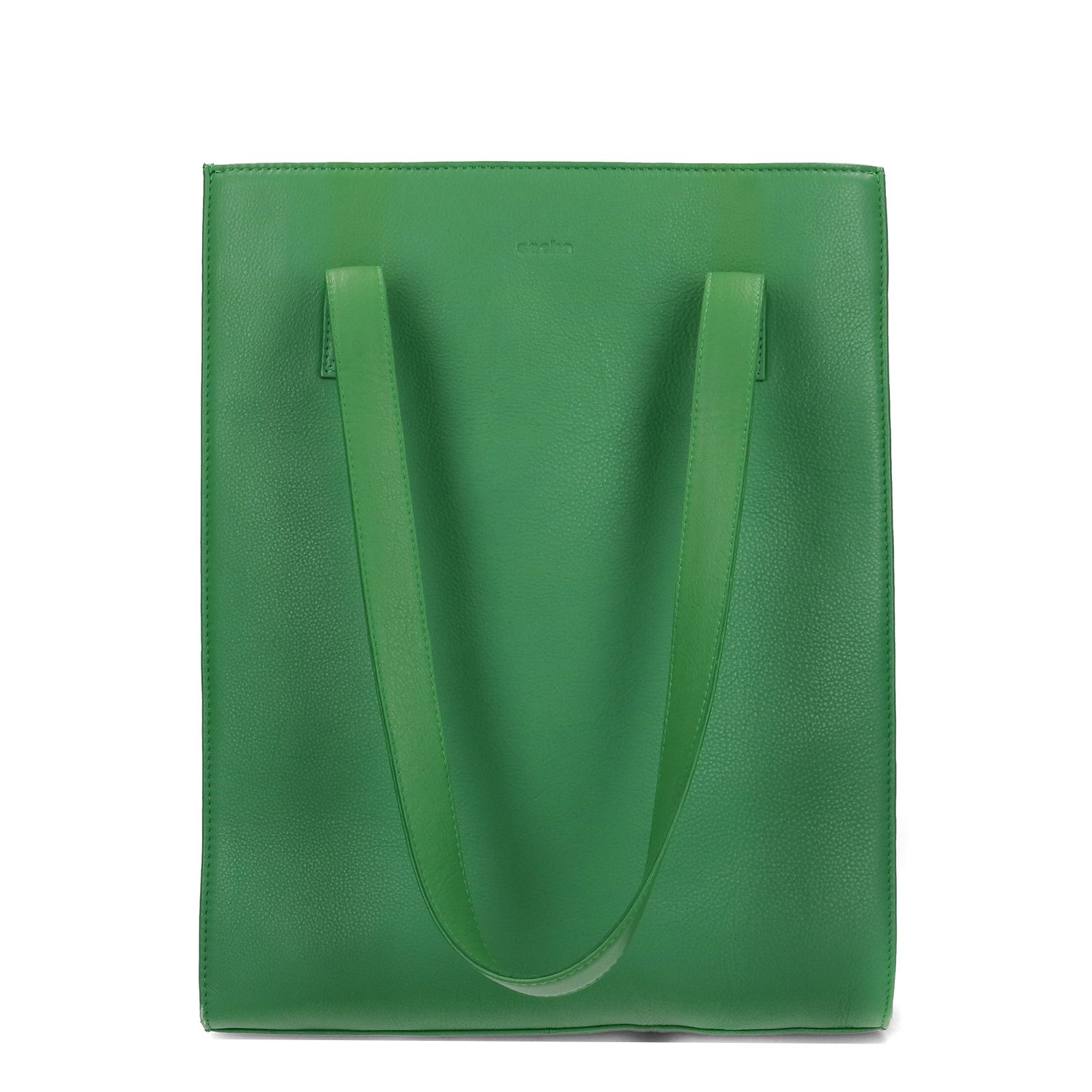 Groene Leren Shopper Met Laptopvak - Tassen – SACHA