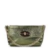 Groene metallic crossbody bag met goudkleurige chain