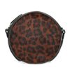 Ronde zwarte schoudertas met ponyhair
