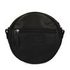 Ronde zwarte schoudertas met ponyhair