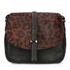 Zwarte schoudertas met ponyhair