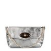 Zilverkleurige metallic crossbody bag met goudkleurige chain