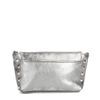 Zilverkleurige metallic crossbody bag met goudkleurige chain