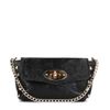 Zwarte metallic crossbody bag met goudkleurige chain