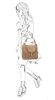 Beige suède handtas met gouden details