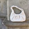 Beige handtas met geplooide details