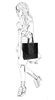 Zwarte shopper met fringes