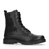 Zwarte veterboots met bloemen embroidery