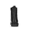 Bottines à lacets en cuir avec fleurs brodées - noir