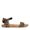 Zwarte sandalen met panterprint