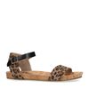 Zwarte sandalen met panterprint