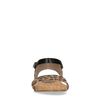 Zwarte sandalen met panterprint