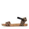 Zwarte sandalen met panterprint