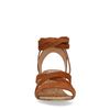 Cognac suède sandalen met hak