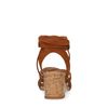 Cognac suède sandalen met hak