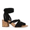 Sandales en daim avec talon - noir