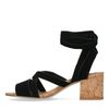 Sandales en daim avec talon - noir