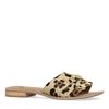 Leder-Sandalen mit Leopardenmuster