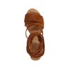 Cognacfarbene Veloursleder-Sandaletten