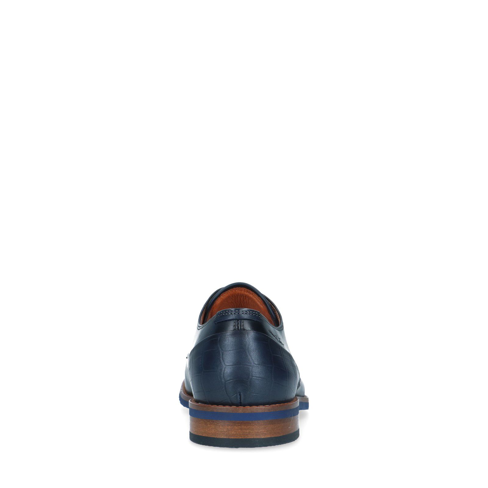Donkerblauwe leren veterschoenen - Heren | MANFIELD