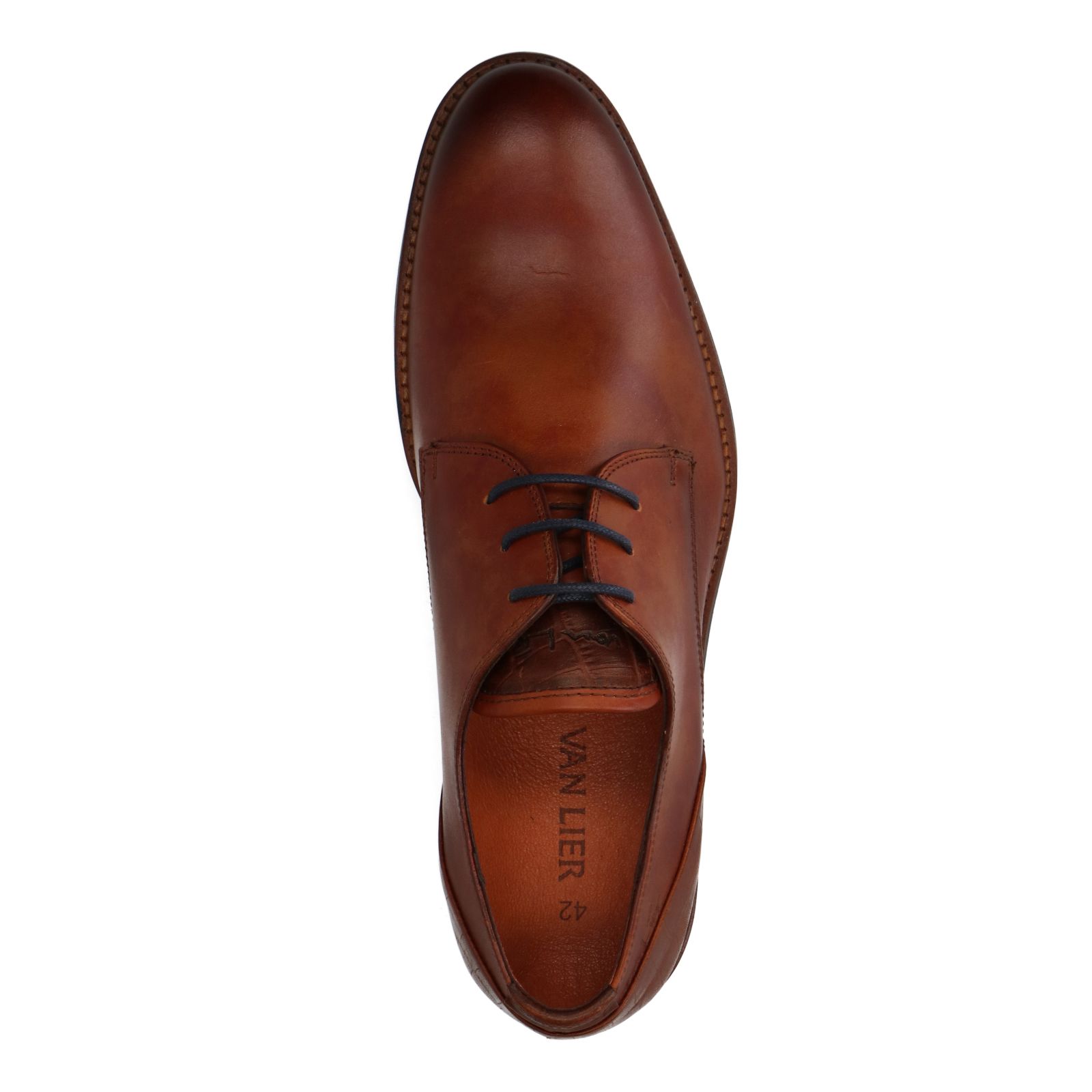 Cognac leren veterschoenen - Heren | MANFIELD