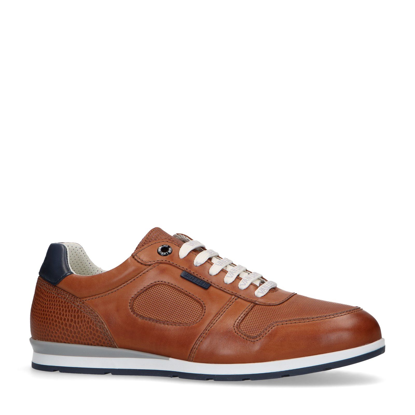 Van Lier Cognac leren sneakers