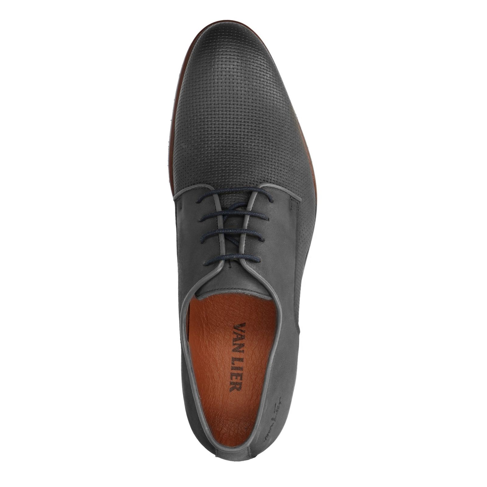 Grijze veterschoenen met structuur - Heren | MANFIELD