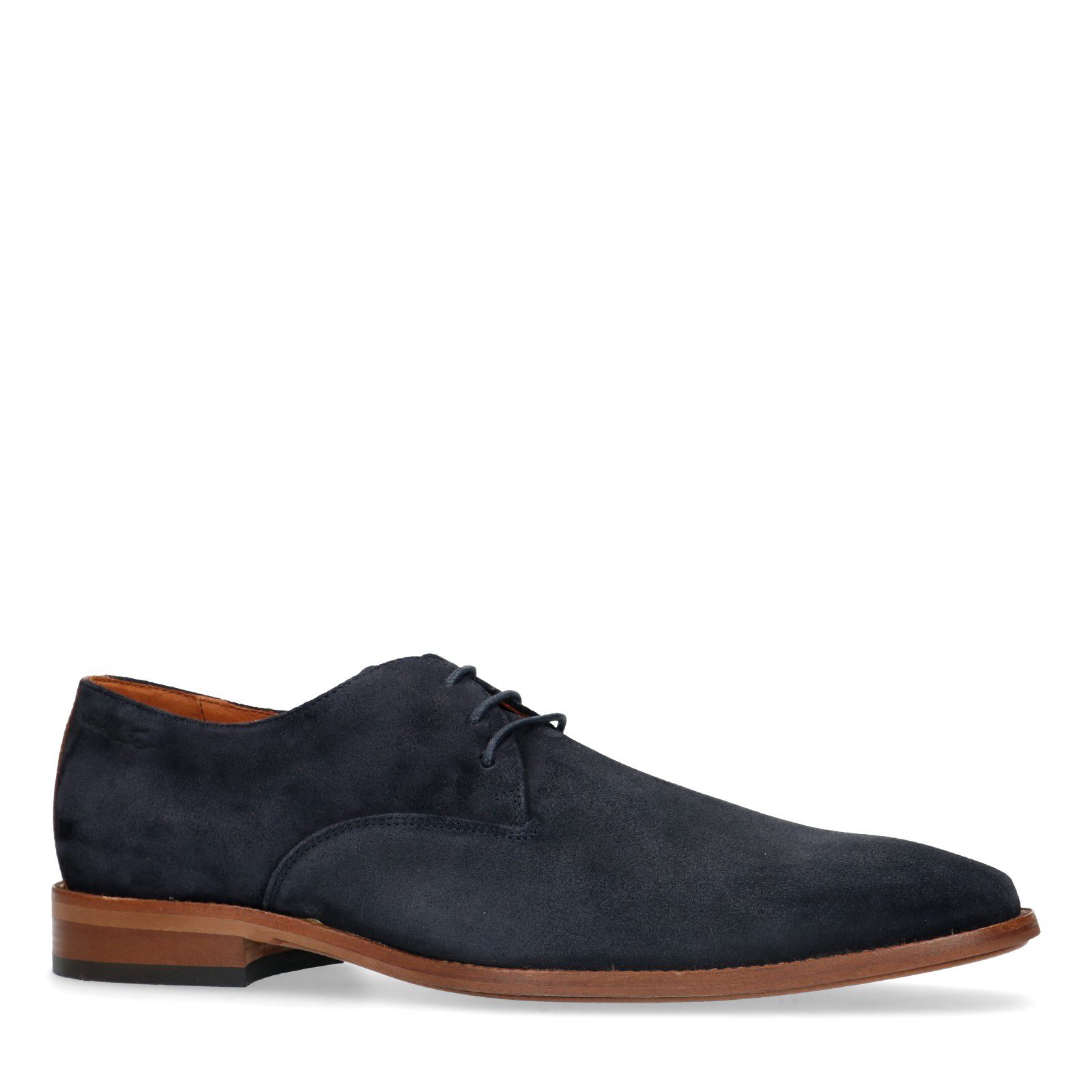 Van Lier Blauwe suède veterschoenen - Heren